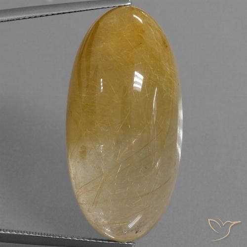 56.10ct Natürlicher Mittleres Gold Rutilquarz, Oval, Lichtdurchlässig