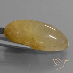 9,17 ctw natürlicher Mittleres Gold Rutilquarz, Oval, Lichtdurchlässig