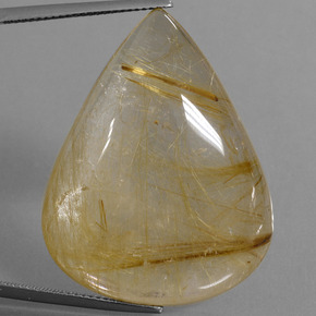 60,37 ctw natürlicher goldener Rutilquarz, Birnenform, Transparent