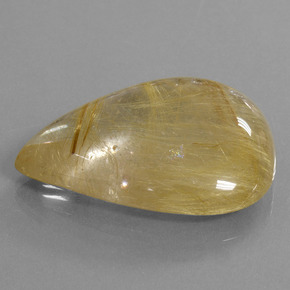 60,37 ctw natürlicher goldener Rutilquarz, Birnenform, Transparent