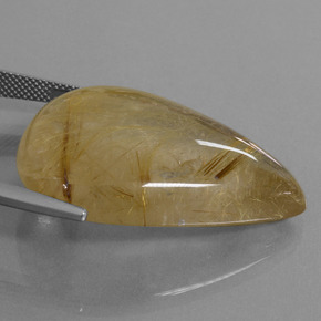 60,37 ctw natürlicher goldener Rutilquarz, Birnenform, Transparent