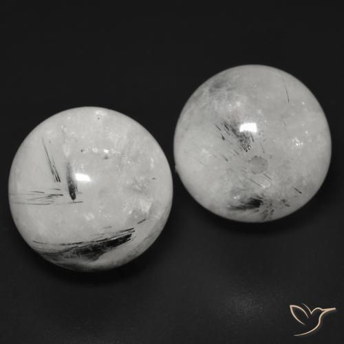 27.41 ct natürliche Klar mit Schwarz Rutilquarz-Edelsteine, Kugel / Ball, Lichtdurchlässig