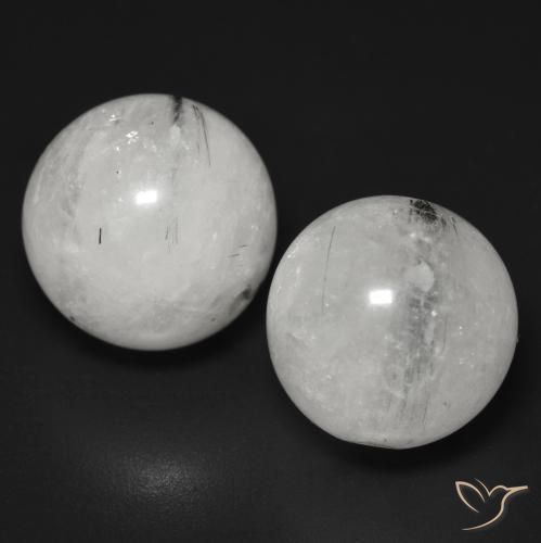 27.41 ct natürliche Klar mit Schwarz Rutilquarz-Edelsteine, Kugel / Ball, Lichtdurchlässig