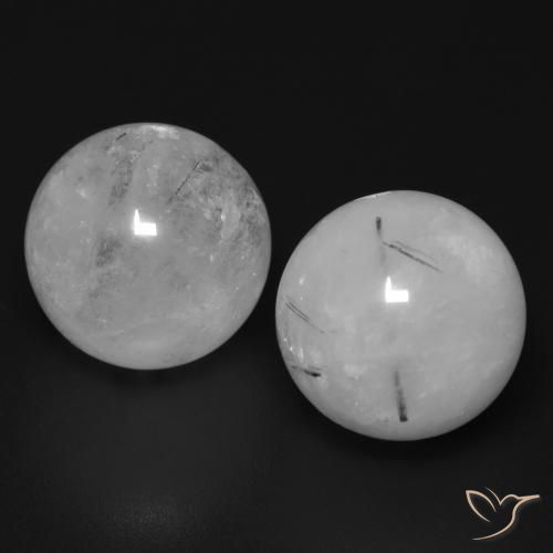 25.19 ct natürliche gräulich-weiß Rutilquarz-Edelsteine, Kugel / Ball, Lichtdurchlässig