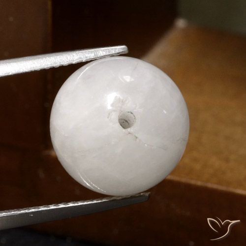 12.72ct Natürlicher gräulich-weiß Rutilquarz, Kugel / Ball, Lichtdurchlässig