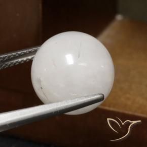 9,17 ctw natürlicher gräulich-weiß Rutilquarz, Kugel / Ball, Lichtdurchlässig