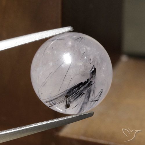 14.19ct Natürlicher Klar mit Schwarz Rutilquarz, Kugel / Ball, Lichtdurchlässig