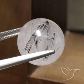 9,17 ctw natürlicher Klar mit Schwarz Rutilquarz, Kugel / Ball, Lichtdurchlässig