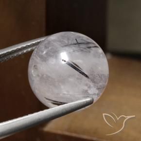 9,17 ctw natürlicher Klar mit Schwarz Rutilquarz, Kugel / Ball, Lichtdurchlässig