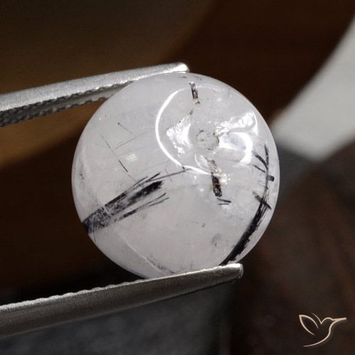 13.08ct Natürlicher Klar mit Schwarz Rutilquarz, Kugel / Ball, Lichtdurchlässig, Photo A