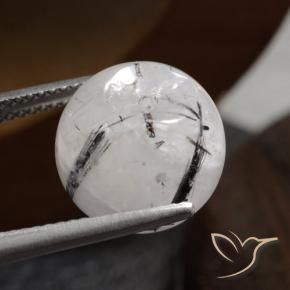9,17 ctw natürlicher Klar mit Schwarz Rutilquarz, Kugel / Ball, Lichtdurchlässig