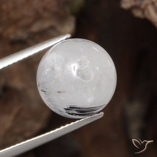 12.16ct Natürlicher Klar mit Schwarz Rutilquarz, Kugel / Ball, Lichtdurchlässig