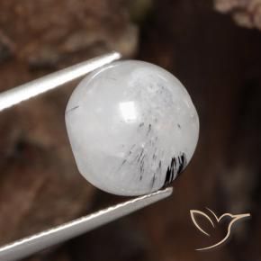 9,17 ctw natürlicher Klar mit Schwarz Rutilquarz, Kugel / Ball, Lichtdurchlässig