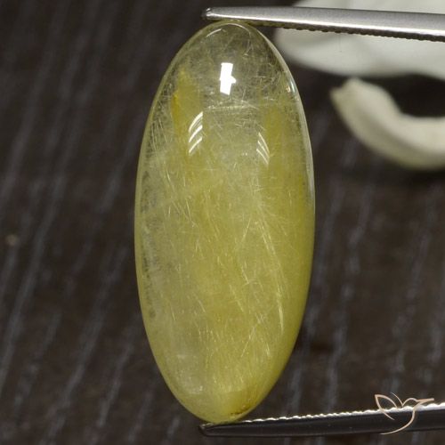 18.94ct Natürlicher Mittelgelb Rutilquarz, Oval, Lichtdurchlässig