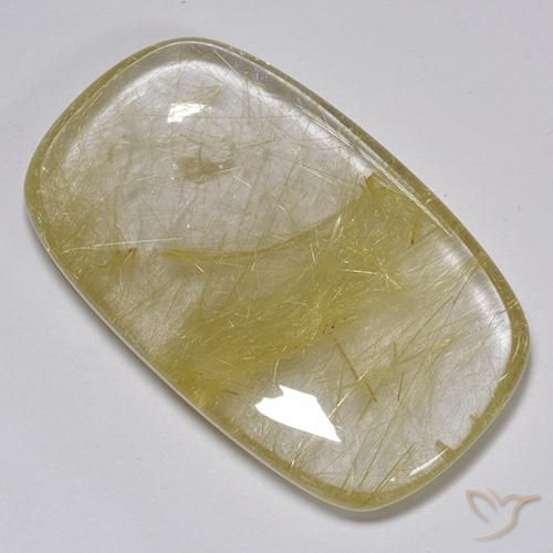 74.88ct Natürlicher Erdiges Gelb Rutilquarz, Kissen, Lichtdurchlässig