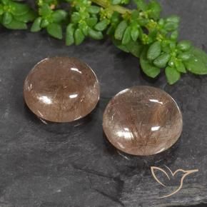 7.48 ct natürliche tiefrötlich-orange Rutilquarz-Edelsteine, Runden, Transparent