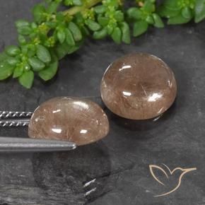 7.48 ct natürliche tiefrötlich-orange Rutilquarz-Edelsteine, Runden, Transparent