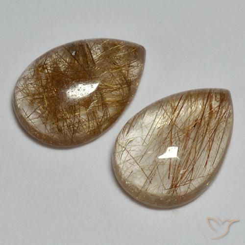 3.65ctw Natürlicher Warmes Braun Rutilquarz, Birnenform, Transparent