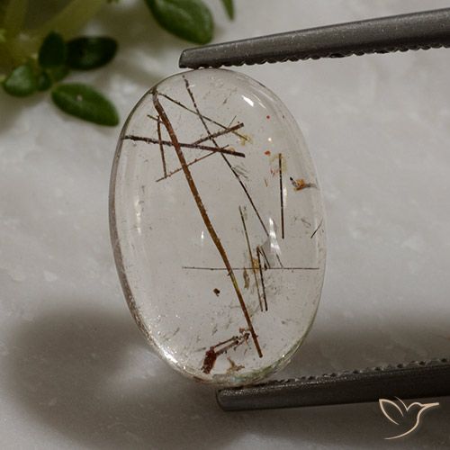3.42ct Natürlicher Klar mit Kupfer Rutilquarz, Oval, Transparent