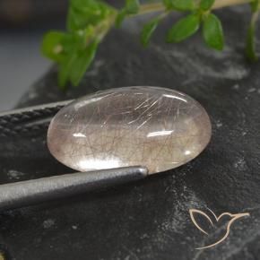 9,17 ctw natürlicher Klar mit Kupfer Rutilquarz, Oval, Transparent