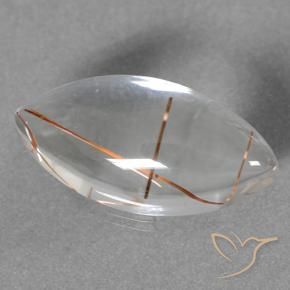 9,17 ctw natürlicher Klar mit Kupfer Rutilquarz, Marquise, Transparent