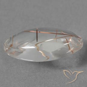 9,17 ctw natürlicher Klar mit Kupfer Rutilquarz, Marquise, Transparent