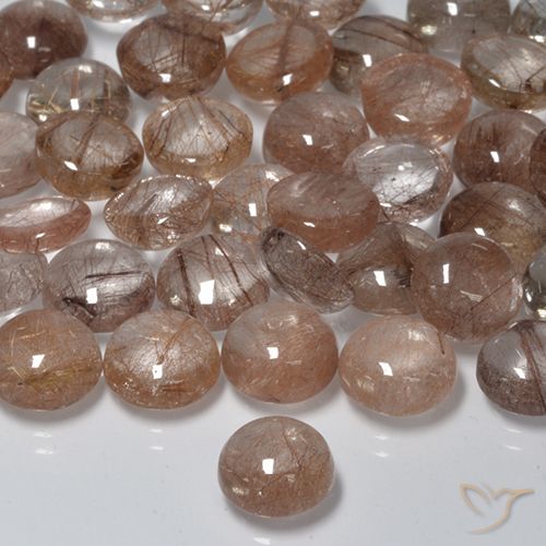 1.97ct Natürlicher Klar mit Braun Rutilquarz, Runden, Lichtdurchlässig