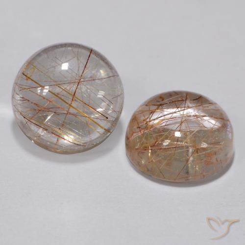 6.43ctw Natürlicher Warmes Braun Rutilquarz, Runden, Transparent