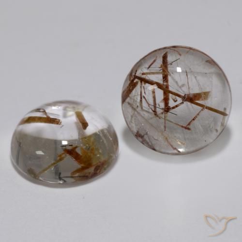 4.77 ct natürliche Klar mit Braun Rutilquarz-Edelsteine, Runden, Transparent