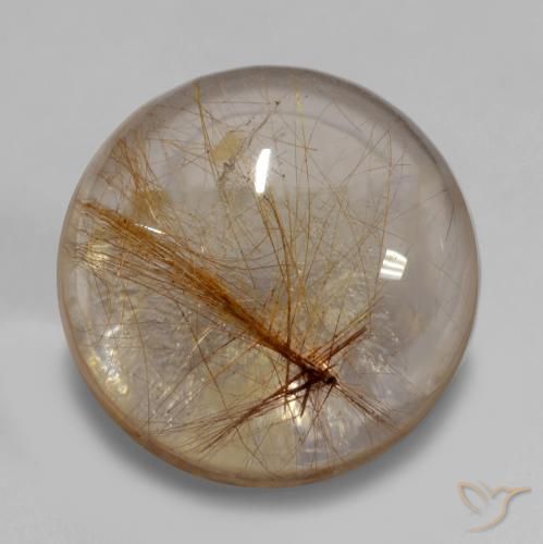 6.49ct Natürlicher Sehr helles Tawny Brown Rutilquarz, Runden, Transparent