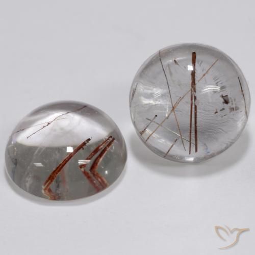 5.74 ct natürliche Klar mit Kupfer Rutilquarz-Edelsteine, Runden, Transparent