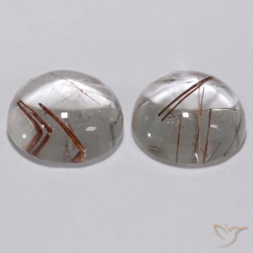 5.74 ct natürliche Klar mit Kupfer Rutilquarz-Edelsteine, Runden, Transparent