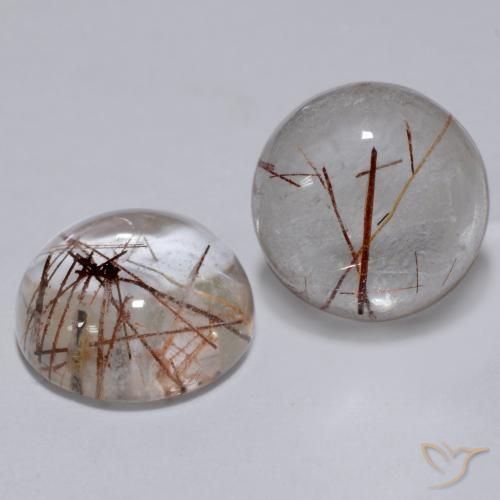 5.29 ct natürliche Klar mit Kupfer Rutilquarz-Edelsteine, Runden, Transparent