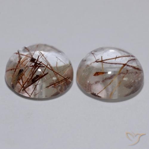 5.29 ct natürliche Klar mit Kupfer Rutilquarz-Edelsteine, Runden, Transparent