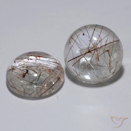 11.65 ct natürliche Klar mit Kupfer Rutilquarz-Edelsteine, Runden, Transparent