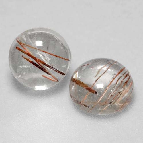 3.11 ct natürliche Klar mit Kupfer Rutilquarz-Edelsteine, Rund Schliff, Transparent
