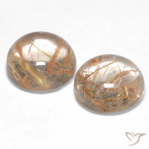 2.96 ct natürliche Sehr helles Braun Rutilquarz-Edelsteine, Runden, Transparent