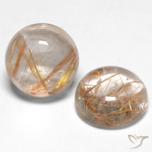 2.96 ct natürliche Sehr helles Braun Rutilquarz-Edelsteine, Runden, Transparent