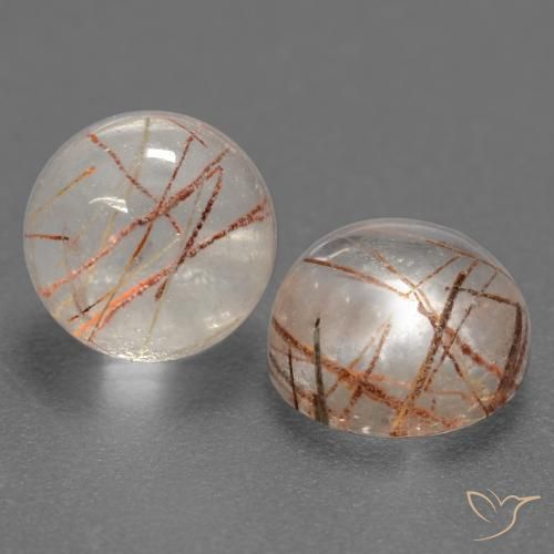 3.64 ct natürliche Klar mit Kupfer Rutilquarz-Edelsteine, Runden, Transparent