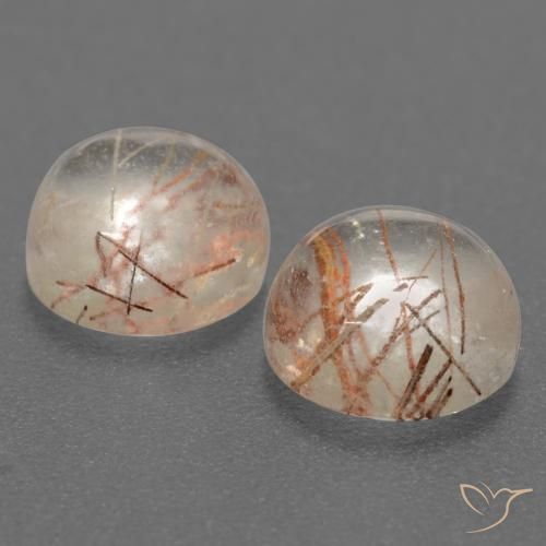 3.64 ct natürliche Klar mit Kupfer Rutilquarz-Edelsteine, Runden, Transparent