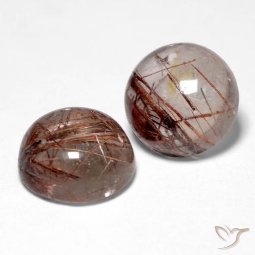 3.33 ct natürliche Klar mit Braun Rutilquarz-Edelsteine, Runden, Transparent