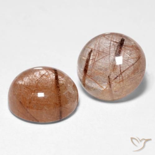 3.11 ct natürliche Warmes Braun Rutilquarz-Edelsteine, Runden, Lichtdurchlässig