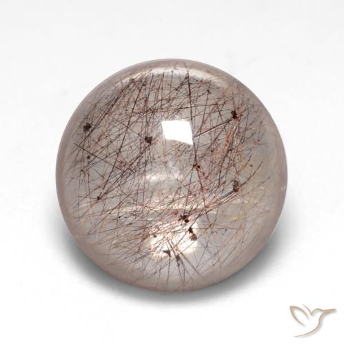 4.98ct Natürlicher Nussbraun hell Rutilquarz, Runden, Transparent
