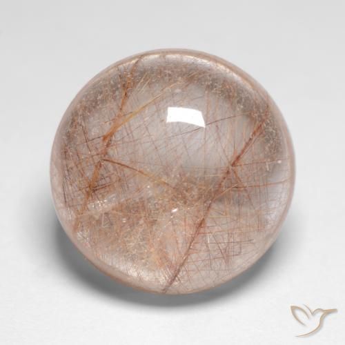 9.53ct Natürlicher Sehr helles Braun Rutilquarz, Runden, Transparent