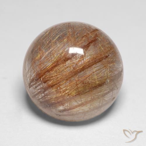 7.18ct Natürlicher Sehr helles Tawny Brown Rutilquarz, Runden, Lichtdurchlässig