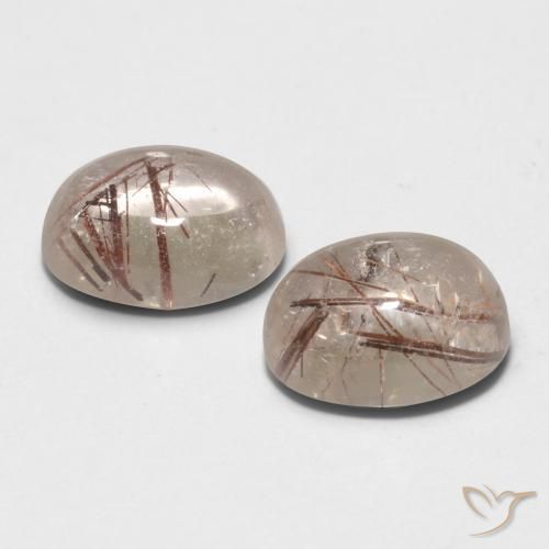 4.43 ct natürliche Klar mit Braun Rutilquarz-Edelsteine, Oval, Transparent