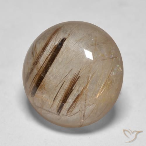 4.79ct Natürlicher Klar mit Braun Rutilquarz, Runden, Lichtdurchlässig