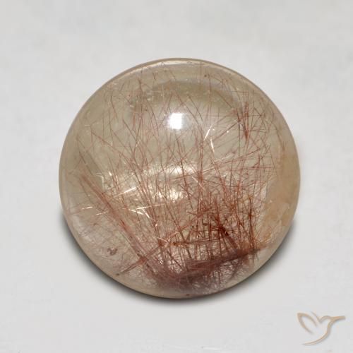 4.40ct Natürlicher Klar mit Braun Rutilquarz, Runden, Transparent