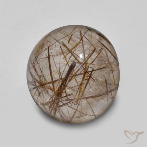 4.50ct Natürlicher Klar mit Braun Rutilquarz, Runden, Transparent