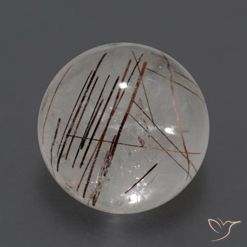 4.31ct Natürlicher Klar mit Kupfer Rutilquarz, Runden, Transparent